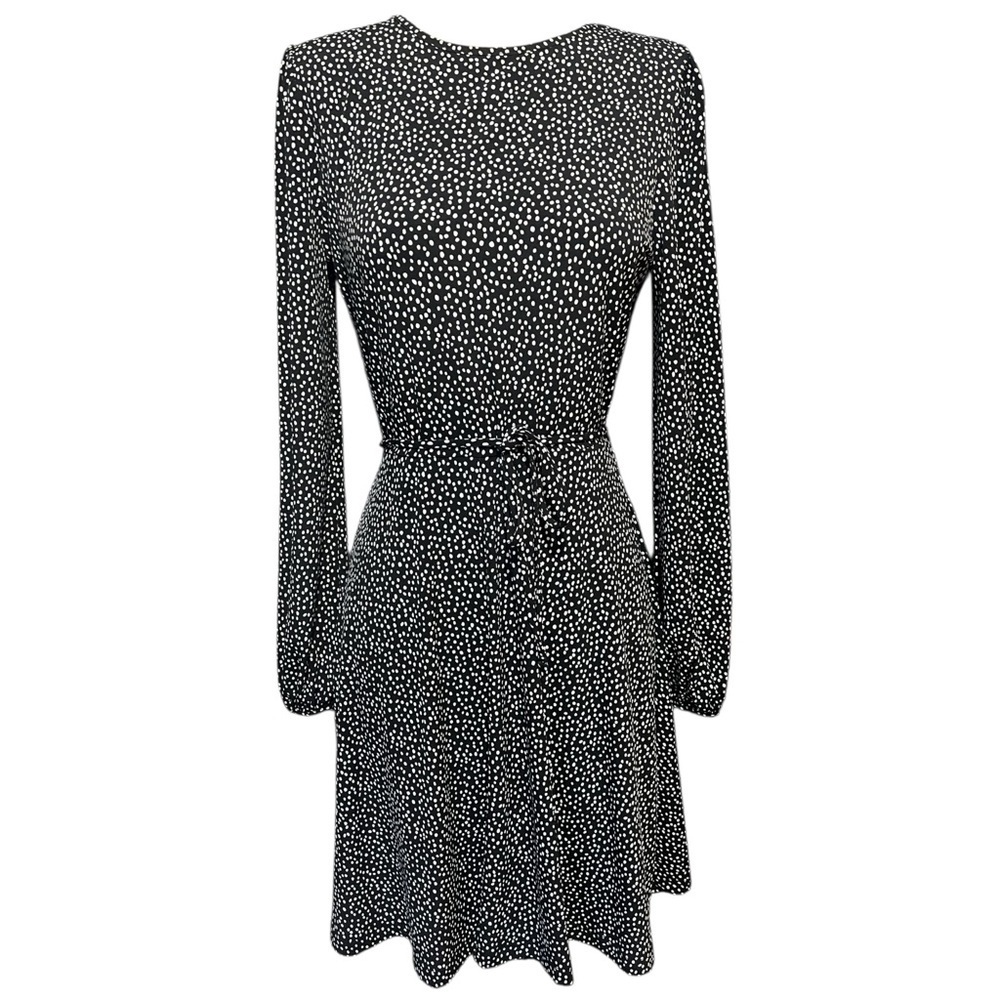 Banana Republic Black and White Long Sleeve Dress Puffy Sleeves Like New! XS